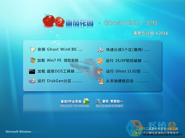 番茄花园 GHOST WIN8.1 32位清爽专业版 2016年9月  ISO镜像高速下载